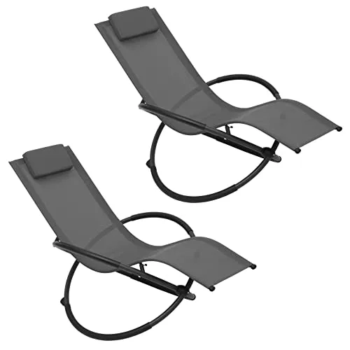 WOLTU 2er Set Sonnenliege - Klappbare Relaxliege für Garten und Terrasse - Gartenliegen, bis 160KG belastbar mit atmungsaktivem Textilenbezug für maximalen Komfort und Entspannung im Freien.