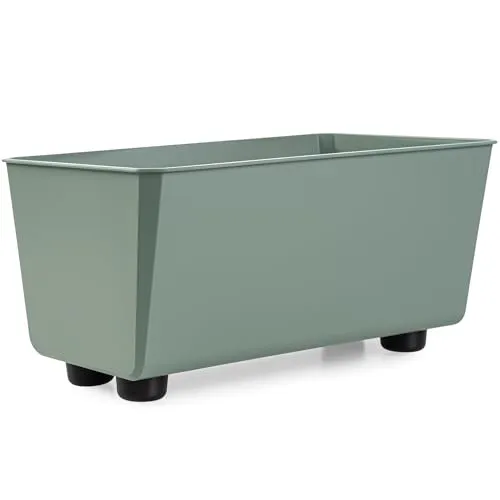 KONZEPT Blumentopf mit Füßen, rechteckig - Blumenkasten klein 4,2 l, Übertopf ideal für Fensterbank und Zimmerpflanzen