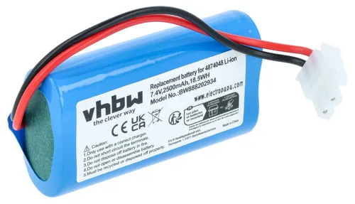 vhbw Akku Ersatz für Severin Chill 4874048 für Home Cleaner Heimroboter (2500 mAh, 7,4 V, Li-Ion)
