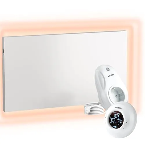 UMBRELLA® Infrarot Wandheizung 500W – Ultraflaches Carbon-Crystal Heizpaneel mit TH20 Funk Thermostat – Effiziente Infrarot Heizplatte zur Wandmontage – Schnelle & angenehme Wärme