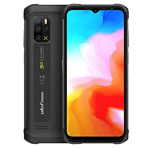 Ulefone Armor 12 5G Outdoor Smartphone ohne Vertrag,Dimensity 700 8GB+128GB, 6,52'' Android 11 IP68 IP69K Robustes Handy,48MP Quad-Rückfahrkamera, HiFi-Lautsprecher, GPS NFC Kabelloses Laden Schwarz
