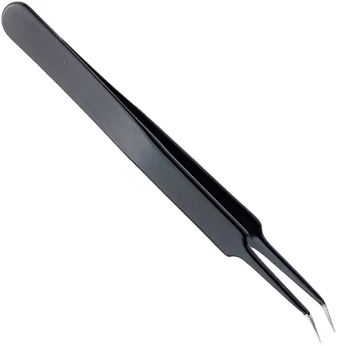 ESD SMD Pinzette 110 mm Form 5b Edelstahl Winkel 30° ableitfähig | Spitze Pinzette | Feinmechaniker Werkzeug | Lötzubehör, Modellbau