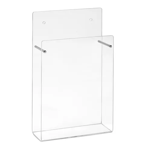DIN Lang Wandprospekthalter im Hochformat aus Acrylglas