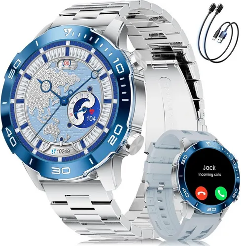 DREMAC TX7-C Smartwatch (2,5 cm, android ios), Herren Smartwatch mit AMOLED Display Sportmodi Telefonie