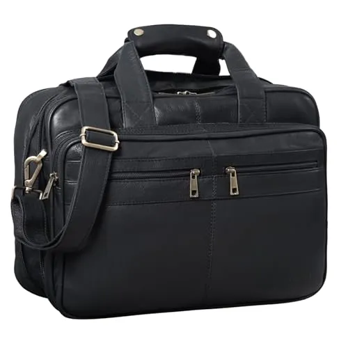 STILORD 'Alexander' Lehrertasche Herren - Vintage Aktentasche aus Leder - Messenger-Bag aus echtem Rindsleder im klassischen Vintage Design, ideal für Uni und Büro. Mit herausnehmbarer Laptophülle für 14 Zoll Notebooks und erweiterbarem Platzangebot.