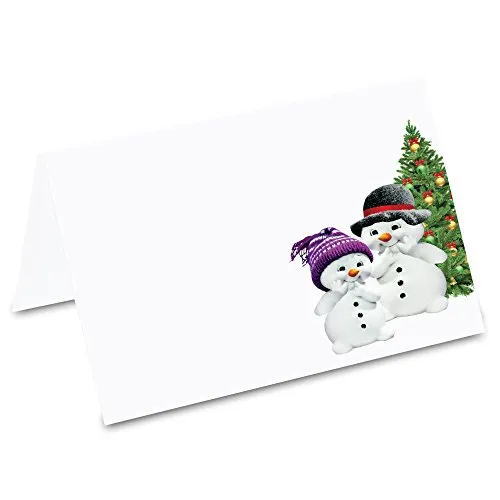 PRICARO Tischkarten Schneemänner, 50 Stück