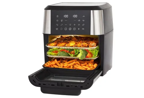 Leawin Heißluftfritteuse 13L XXL Fritteuse, Multifunktionsofen mit Zubehör, Easy Fry & Grill, 1800 W, Gleichmäßige Erwärmung, 12 Funktionen, leicht zu reinigen