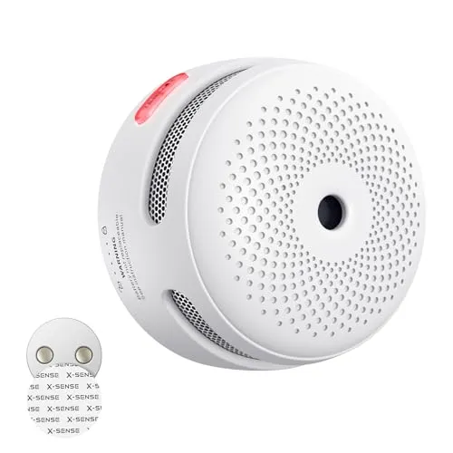 X-Sense Mini Rauchmelder mit 10 Jahre Batterie und Magnethalterung, photoelektrischer Feuermelder mit Test-/Stummschalttaste, XS01, 1 Stück