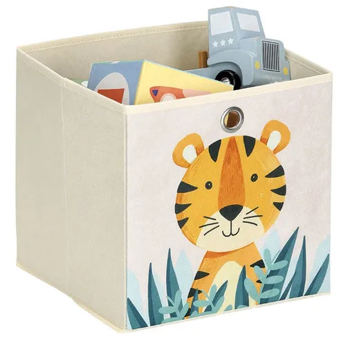 Zeller Tiger Aufbewahrungsbox beige 28,0 x 28,0 x 28,0 cm, 1 St.