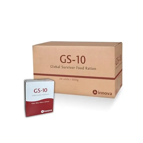 GS-10 Emergency Food Notfallnahrung MRE | Großkarton 12x500g | extrem lange haltbare Energieriegel | Notvorrat