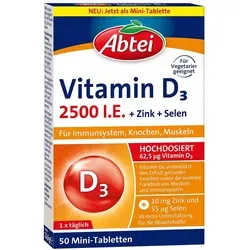 Abtei Vitamin D3 2500 I.E. + Zink + Selen