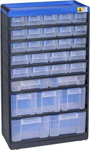 Allit Kleinteilmagazin VarioPlus Pro 53/60 - 300x525x135mm - Leere Behälter für professionelle Anwendungen, hohe Stabilität und individuelle Bestückungsvarianten sorgen für optimale Organisation von Kleinteilen.