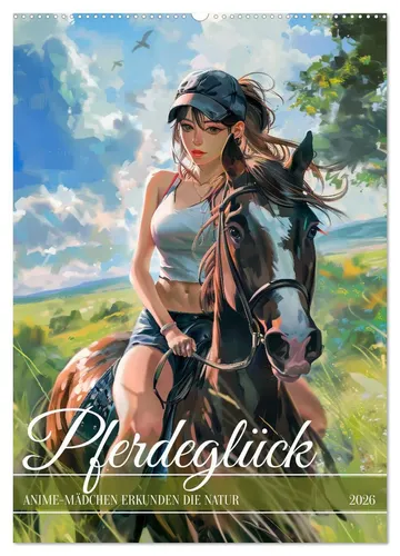 Anja Frost | Pferdeglück - Anime-Mädchen erkunden die Natur (Wandkalender 2025) - Erleben Sie mit diesem Wandkalender 2025 die Abenteuer von Anime-Mädchen in der Natur. Ideal für Fans von Cartoons und Comics, bringt er Freude und Humor in Ihr Zuhause.
