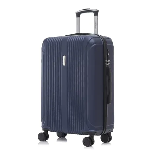 YONSLY Dunkelblauer Koffer Trolley mit 4 Rollen in blau von YONSLY