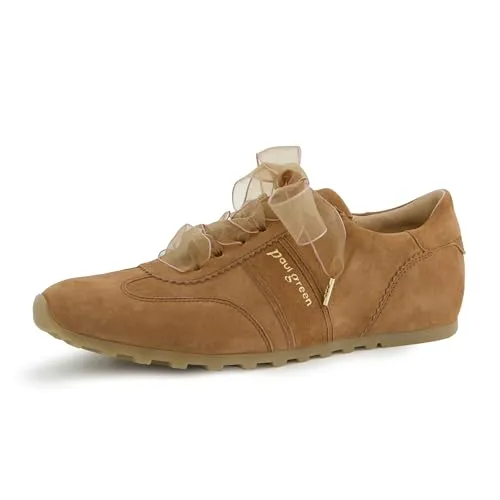 Paul Green Damen Sneaker aus braunem Rauleder - Elegante Damen Sneaker mit weichem Frotteefutter und komfortabler Leder-Innensohle, ideal für den täglichen Stil und Komfort.