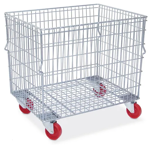 Gitterwagen mit 4 Lenkrädern, stapelbar, 400 kg Tragkraft von BRB Lagertechnik