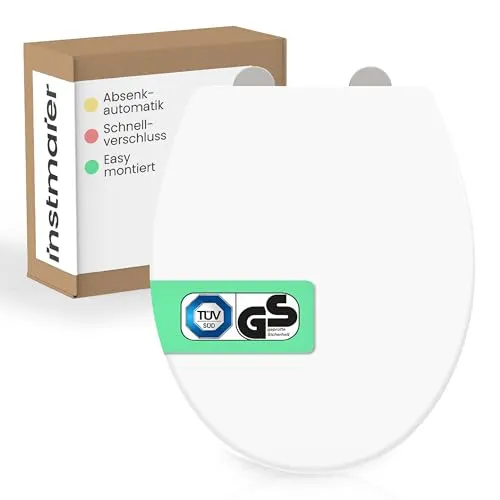 instmaier WC-Sitz mit Absenkautomatik - Toilettendeckel aus Duroplast, abnehmbar für einfache Reinigung und TÜV geprüft, ideal für hygienische Ansprüche.