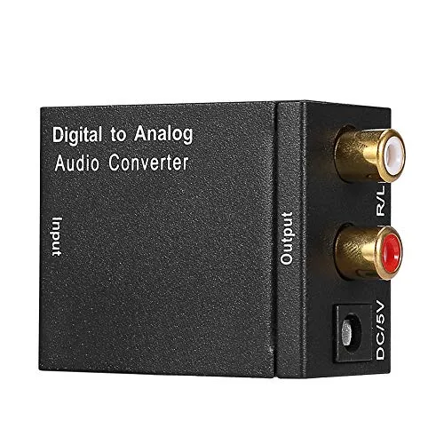 Socobeta DAC-Wandler Digital-Analog-Audio-Wandler-Cinch-Adapter mit optischem Kabel