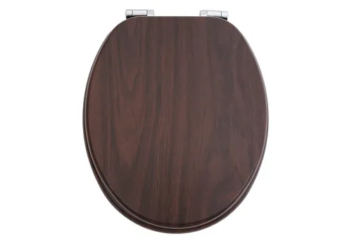 style home WC-Sitz Toilettendeckel mit doppelter Absenkautomatik, Oval-Form, Holzkern, Klobrille und Klodeckel mit Softclose-Mechanismus