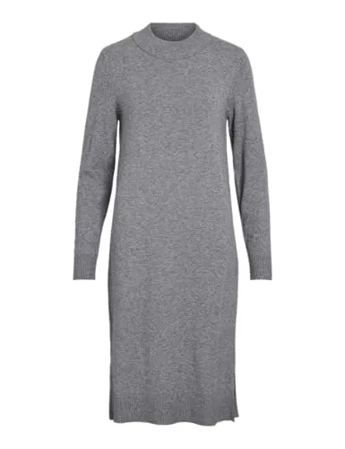 Vila Damen Viril Crew Neck L/S Midi Dress-Noos Kleid von VILA