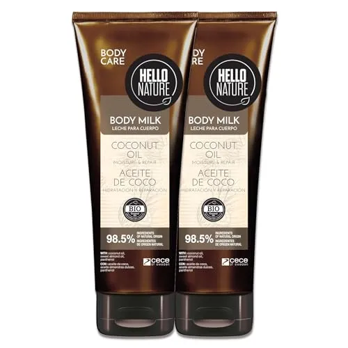 P-Beauty Naturkosmetik Body Milk Lotion mit BIO Kokosöl - Körpermilch mit Mandelöl & Panthenol - Feuchtigkeitspflege für sehr trockene Haut - vegane Hautpflege ohne Silikone & Parabene (2x250ml)
