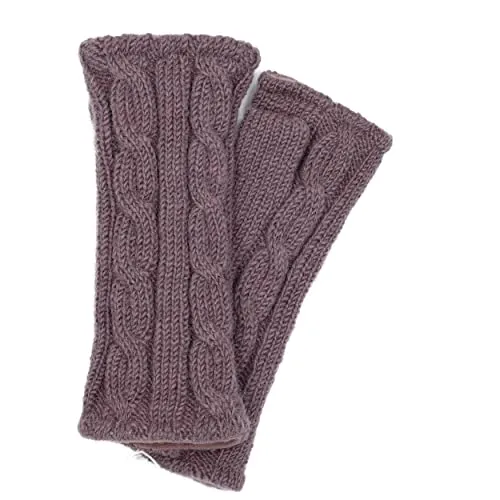 McRon Damen Gestrickte Pulswärmer Emily Lavendelgrau 259