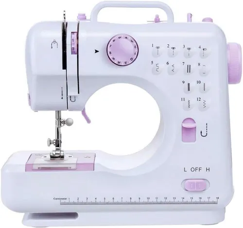 Nähmaschine für Anfänger mit 12 Stichmustern und Fußpedal