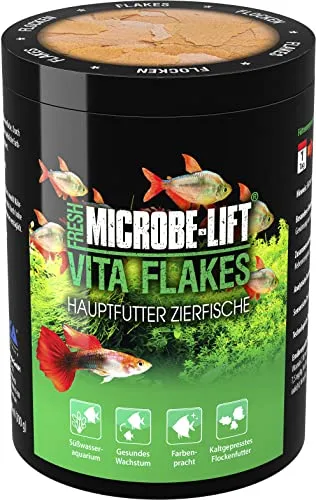 Flockenfutter für Zierfische – ARKA Vita Flakes 250 ml – hochwertiges, kaltgepresstes Alleinfutter für Süßwasseraquarien – unterstützt Farbenpracht, Vitalität & Wachstum – ohne Spirulina