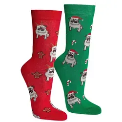 TippTexx 24 Socken 2 Paar lustige Spaß-Socken, Fröhliche Weihnachten, für Damen & Herren bunt 36-41