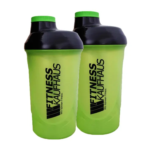 Fitnesskaufhaus Shaker 600ml Eiweiss Protein Mixer Schüttelbecher 2 x