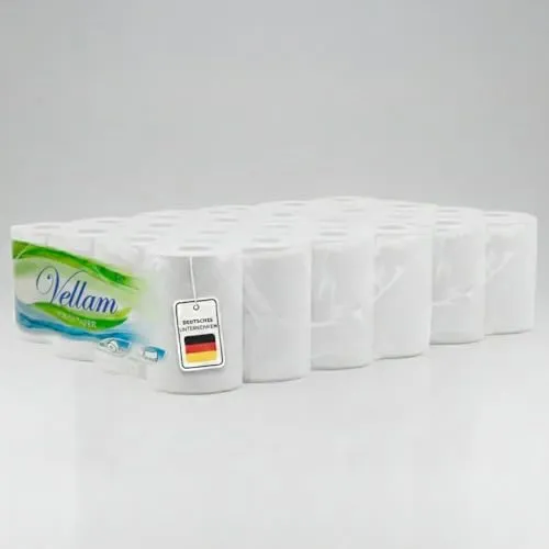 Roxlin Premium Toilettenpapier, 3-lagig, Ultraweich, Saugstark, Hautfreundlich, Hypoallergen, Reißfest, Luxuriöses Design (48)