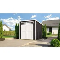 Weka Holz-Gartenhaus 264 Pultdach - Modernes Design - Holz-Gartenhaus mit 5,62 m², breitem Eingang für einfachen Zugang. Robuste Konstruktion mit 21 mm Wandstärke, ideal zur Aufbewahrung von Gartenutensilien und Möbeln.