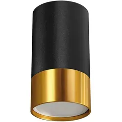 Licht-Erlebnisse Deckenspot ANDREW GU10 1x bis 35W Schwarz Gold Aluminium LE109617