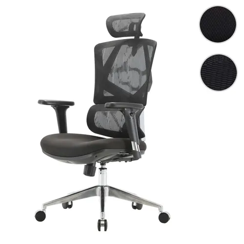 Mendler Bürostuhl HWC-J89, ergonomischer Schreibtischstuhl mit 3D-Armlehnen