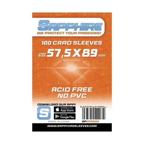 Beutel Schutzhüllen Sleeves Sapphire Games 57.5x89 MM Umschläge Tabelle 100