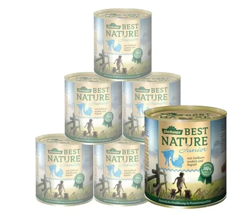 Dehner Best Nature Hundefutter für Welpen, Nassfutter getreidefrei - Premium Hundefutter in 800 g Dosen, schonend hergestellt mit wertvollen Vitaminen, ideal für gesunde Ernährung junger Hunde ohne chemische Zusatzstoffe.