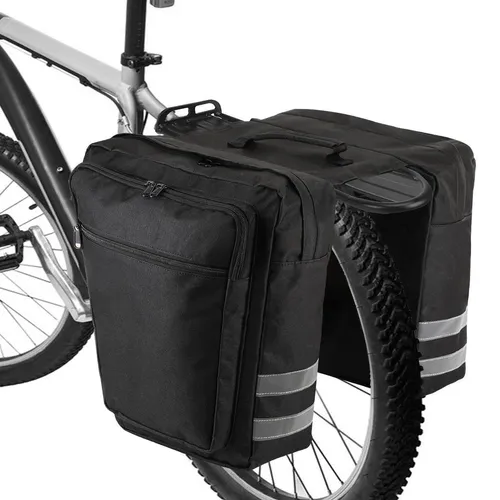 Gepäckträgertasche 28L wasserdicht mit Reflektor für Rennrad & Mountainbike schwarz