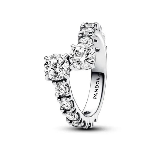PANDORA Essence Organisch Geformter Pavé Kreis Collier-Halskette - Ketten für Damen, mit einzigartigen, behandelten Süßwasserzuchtperlen und einem eleganten Pavé-Kreisanhänger aus Sterling Silber, ideal für besondere Anlässe.
