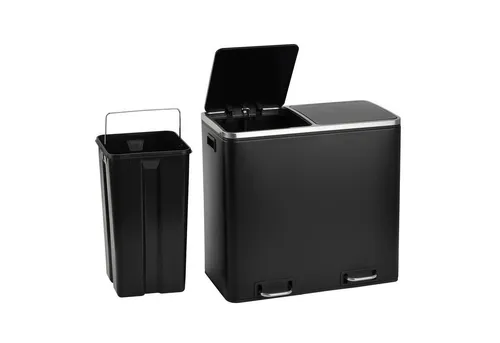 SVITA Mülltrennsystem 2x 15L Tretmülleimer Schwarz in schwarz von SVITA
