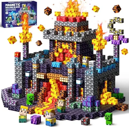 COOLJOYA Magnetische Bausteine, Magnetbausteine ab 4 Jahre, 150 Teile Magnetische Bauwelt Spielzeug Magnetblöcke für Kinder ab 4 5 6 7 8 9 10 Jahre Elemente, Ostern Geschenke Kinder