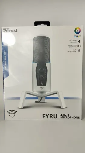 Trust Gaming GXT 258 Fyru - Professionelles Streaming Mikrofon - Mikrofone für PC, 4 Aufnahmecharakteristika für optimale Aufnahmen und latenzfreies Monitoring für professionelle Ergebnisse in Podcasts und Streaming.