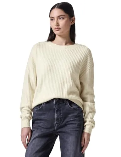 Damen Pullover mit Struktur - Modischer Strickpullover - Pullover für Damen mit Rundhalsausschnitt und langem Arm, aus einem bequemen Materialmix mit Stretchanteil für optimalen Tragekomfort.