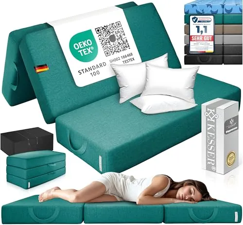 KESSER® Klappmatratze 120 x 195 x 15 cm – Faltbare Gästematratze für vielseitigen Einsatz