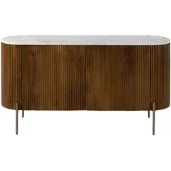 Sideboard Mango 145x40x76 in Braun mit Weißem Marmor BARCELONA #203