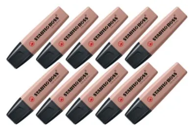 Textmarker STABILO® BOSS Original NatureCOLORS, Keilspitze, lichtbeständig, schnell trocknend, umbra, 10 Stück 65833