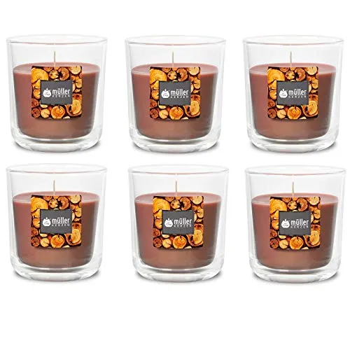 Duft-Kerzenglas 65/70 mm Set 6 Stk. Duftglas Duftkerze Duftkerzen-Glas Teelichter Duftlichter Sandalwood