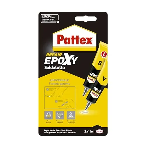 2-Komponenten-Epoxykleber von 24g PATTEX HENKEL - Transparent, ideal für Juwelen und zum mechanischen Teilen Schweissen