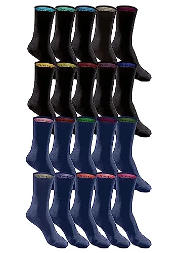 H.I.S Herren Socken 20er Set, Gr. 35-38, blau - Praktisches 20er Set Unisex-Herrensocken in Geschenkbox. Weiche Bündchen und verstärkte Ferse sorgen für hohen Tragekomfort. Ideal zum schnellen Sortieren nach dem Waschen.