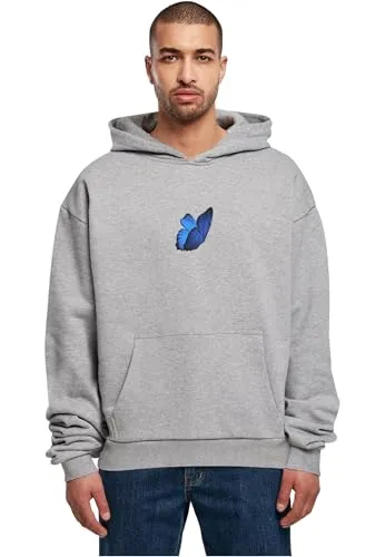 Mister Tee Unisex Le Papillon Heavy Oversize Hoody M Grey - Kapuzenpullover für Herren, oversized Schnitt für maximalen Komfort und lässige Freizeitlooks, aus weichem, warmem Material gefertigt.