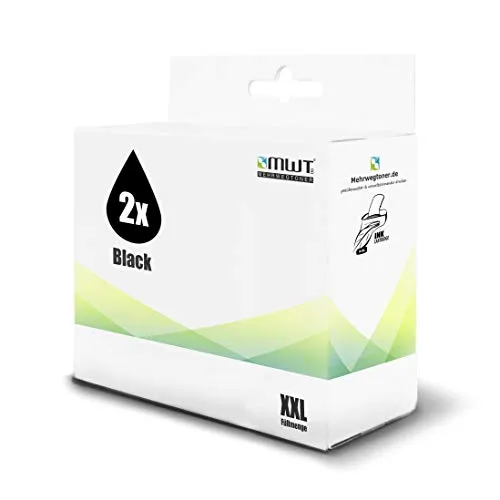 2X Kraft Office Supplies Patronen für HP 4500 ersetzt 901XL BK Black CC654A Schwarz Tintenpatronen Ink Cartridges